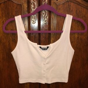 white cropped tank